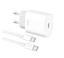 МЗП XO L91 25W TYPE-C fast charger with TYPE-C cable Білий mag-692068080839757198