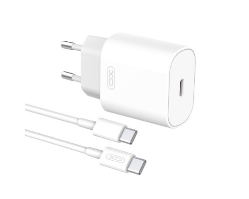 МЗП XO L91 25W TYPE-C fast charger with TYPE-C cable Білий mag-692068080839757198