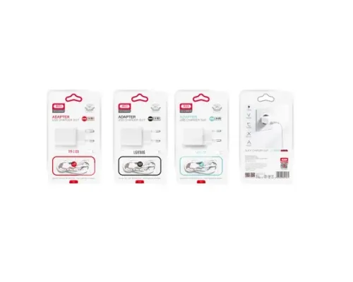 МЗП XO L99 2.4A Home charger with Lightning cable Білий mag-6920680827923147284