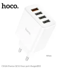 МЗП HOCO C102A Fuerza 4USB/3,4A/28,5W/QC3.0 White mag-6931474777713143995