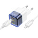 МЗП HOCO C125A Transparent tribute single-port PD20W charger set (C to iP) Blue/White mag-693147479836762038