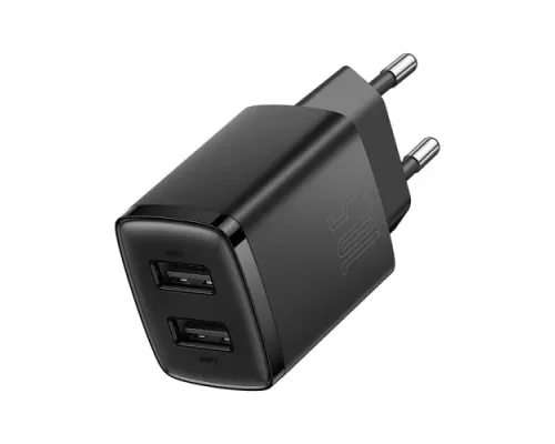 МЗП Baseus Compact Charger 2U 10.5W EU Black CCXJ010201 mag-6932172606909145672