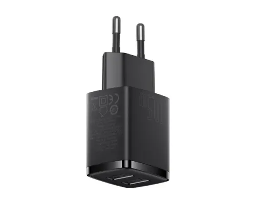 МЗП Baseus Compact Charger 2U 10.5W EU Black CCXJ010201 mag-6932172606909145672