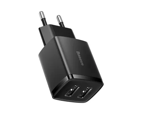 МЗП Baseus Compact Charger 2U 10.5W EU Black CCXJ010201 mag-6932172606909145672