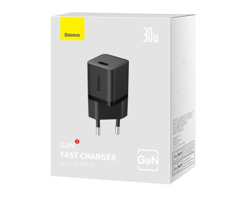 МЗП Baseus GaN5 Fast Charger(mini) 1C 30W EU Black CCGN070401 mag-693217262443956102