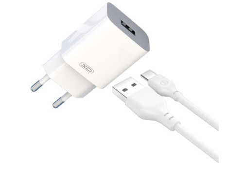 МЗП XO L99(EU) 2.4A Home charger with TYPE-C cable Білий Деф.пак mag-2000001607848143068