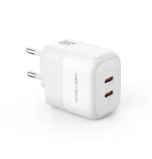 МЗП XO L140 (EU) 35W GaN Nitride (2USB-C) Fast Charging Білий дефект пакування mag-2000001612729154011