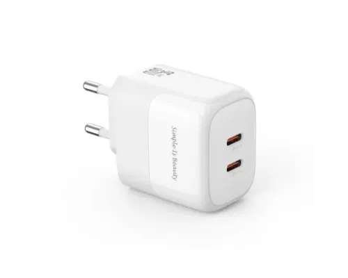 МЗП XO L140 (EU) 35W GaN Nitride (2USB-C) Fast Charging Білий дефект пакування mag-2000001612729154011