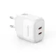 МЗП XO L140 (EU) 35W GaN Nitride (2USB-C) Fast Charging Білий дефект пакування mag-2000001612729154011