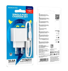 МЗП BOROFONE BAS11A Erudite single port 1USB/2.1A+ Cable Type-C білий mag-6941991104664137600