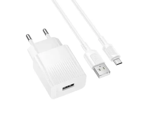 МЗП BOROFONE BAS71A Source 1USB/2.1A Micro білий mag-6941991122606146054