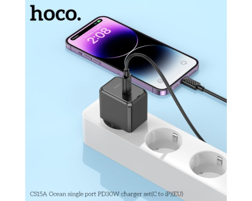 МЗП HOCO CS15A Ocean single port PD30W charger set(C to iP) Black mag-694200760396657952