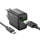 МЗП HOCO CS21A Rich single port QC3.0 charger set(Type-C)(EU) Black mag-694200760990662051