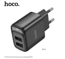 МЗП HOCO C141A Smart dual-port charger(EU) 5V/2.1A Black mag-6942007627849151544