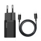 МЗП Baseus Super Si Quick Charger 1C 25W EU Mini Black Cable Type-C toType-C 3A 1m Black TZCCSUP-L01 mag-695315620602161936