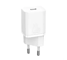 МЗП Baseus Super Si Quick Charger 1C 20W/Simple Wisdom Data Cable Type-C to iP 1m White TZCCSUP-B02 mag-6953156230064152000