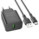 МЗП BOROFONE BA72A Spring 18W/QC3.0/1USB + Cable Type-C чорний mag-6974443388589138241