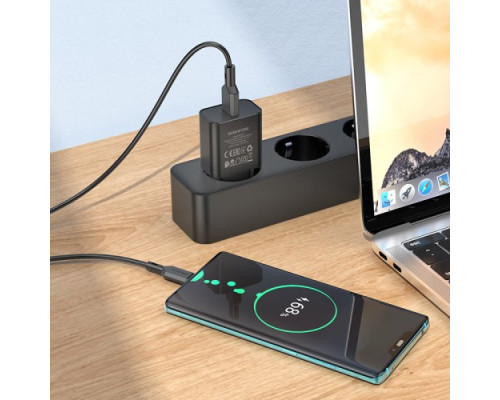 МЗП BOROFONE BA72A Spring 18W/QC3.0/1USB + Cable Type-C чорний mag-6974443388589138241