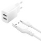 МЗП XO L109 (EU) Dual USB-A 2.4A Charger with Micro cable Білий mag-6920680845309134578
