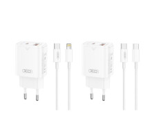 МЗП XO L130 (EU) PD30W/QC18W (1USB-C+1USB-A) Fast charging with TYPE-C cable Білий mag-6920680854226140381