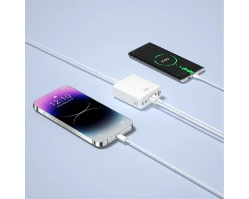 МЗП XO L133 75W GaN 3A+3C Desktop Fast Charger with 1.5M Power Cord Білий mag-6920680856152147296