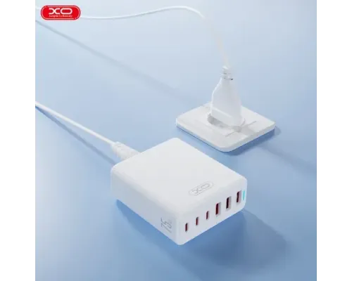 МЗП XO L133 75W GaN 3A+3C Desktop Fast Charger with 1.5M Power Cord Білий mag-6920680856152147296