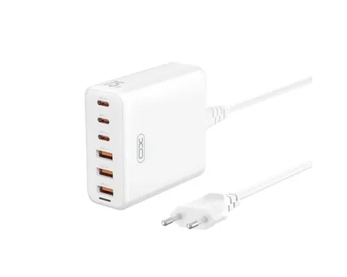 МЗП XO L133 75W GaN 3A+3C Desktop Fast Charger with 1.5M Power Cord Білий mag-6920680856152147296