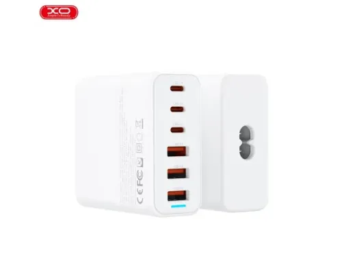 МЗП XO L133 75W GaN 3A+3C Desktop Fast Charger with 1.5M Power Cord Білий mag-6920680856152147296