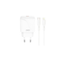 МЗП XO L141 20W Single USB-C Fast Charger with Lightning cable Білий mag-692068085893460896