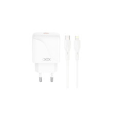 МЗП XO L141 20W Single USB-C Fast Charger with Lightning cable Білий mag-692068085893460896