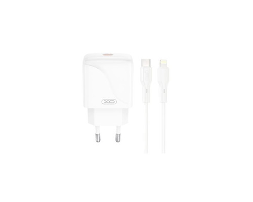 МЗП XO L141 20W Single USB-C Fast Charger with Lightning cable Білий mag-692068085893460896