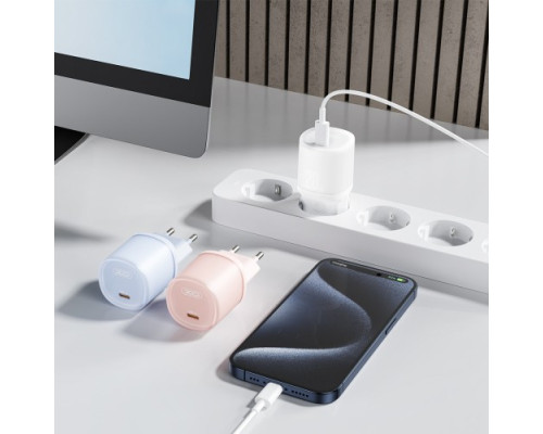 МЗП XO L143(EU) PD20W Single USB-C Charger Синій mag-692068085960360197