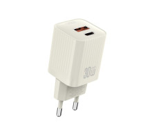 МЗП XO L149(EU) PD30W 1USB-A+1USB-C Charger Бежевий mag-6920680860081141113