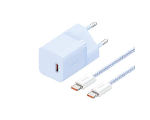 МЗП Baseus GaN5 Fast Charger(mini) 1C 30W EU Cable Type-C to Type-C 1m Blue P10110902313-00 mag-6932172654429135318