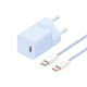 МЗП Baseus GaN5 Fast Charger(mini) 1C 30W EU Cable Type-C to Type-C 1m Blue P10110902313-00 mag-6932172654429135318
