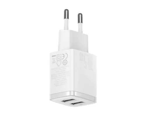 МЗП Baseus Compact Charger 2U 10.5W EU White CCXJ010202 mag-6932172606916145673