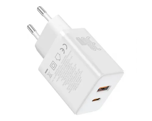 МЗП Baseus Cube Fast Charger C+U 30W EU Cluster White P10111404213-00 дефект mag-2000001589236144924