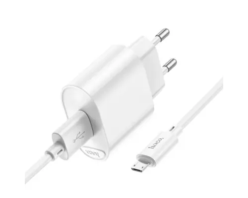 МЗП HOCO C109A Fighter single port charge set 10.5W/Micro EU White mag-6942007656603153778