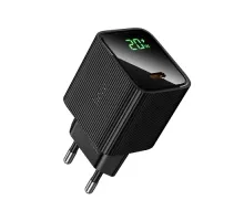 МЗП HOCO CS82A Excellent single port PD20W charger with digital display(EU) Black mag-6942007664493153034