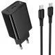 МЗП HOCO CS93A Leader single port PD20W charger set(C to C) (EU) Black mag-6942007671071153850