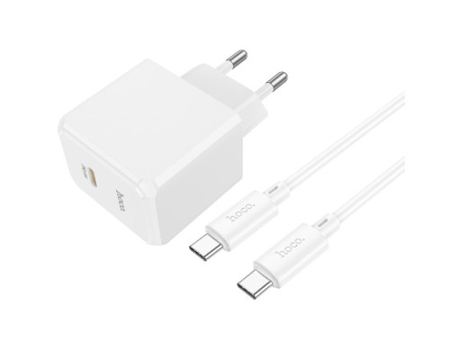 МЗП HOCO CS13A Ocean single port PD20W charger set(C to C) White mag-6942007603850142596