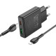 МЗП HOCO N38 Delgado dual port PD20W+QC3.0 charger set(C to iP) Black mag-6942007610117131816