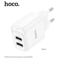 МЗП HOCO C141A Smart dual-port charger(EU) 5V/2.1A White mag-6942007627856152119