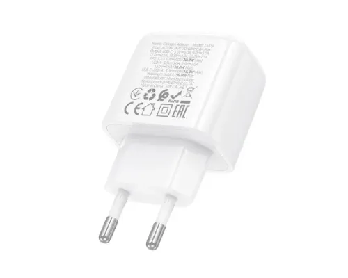 МЗП HOCO CS55A Surplus PD30W+QC3.0 charger White mag-6942007631549144474