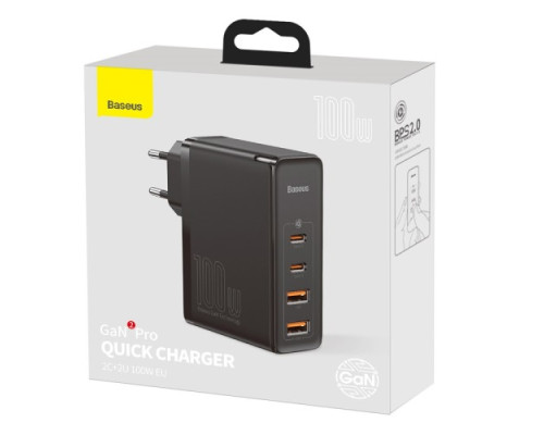 МЗП Baseus GaN2 Pro Quick Charger 2C+2U 100W EU Black CCGAN2P-L01 mag-695315620468361655