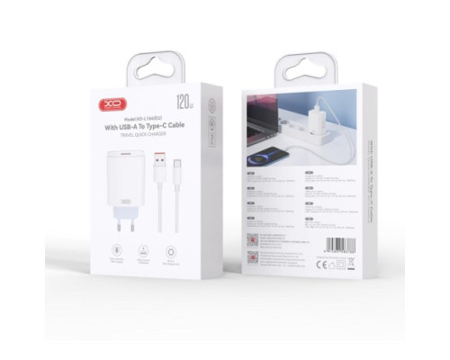 МЗП XO L164(EU) 120W Fast Charger for Xiaomi TYPE-C cable (Factory Cable) білий mag-6975837583788140467
