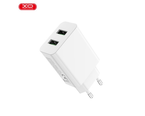 МЗП XO L119 (EU) dual USB-A QC18W fast charging charger Білий mag-692068084418060115