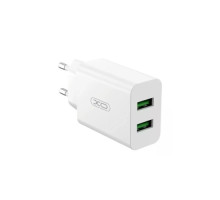 МЗП XO L119 (EU) dual USB-A QC18W fast charging charger Білий mag-692068084418060115
