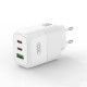МЗП XO L139 (EU) 65W GaN nitride (1USB-A 45W+2USB-C 65W) fast charging білий mag-6920680855452140382