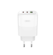 МЗП XO L139 (EU) 65W GaN nitride (1USB-A 45W+2USB-C 65W) fast charging білий mag-6920680855452140382